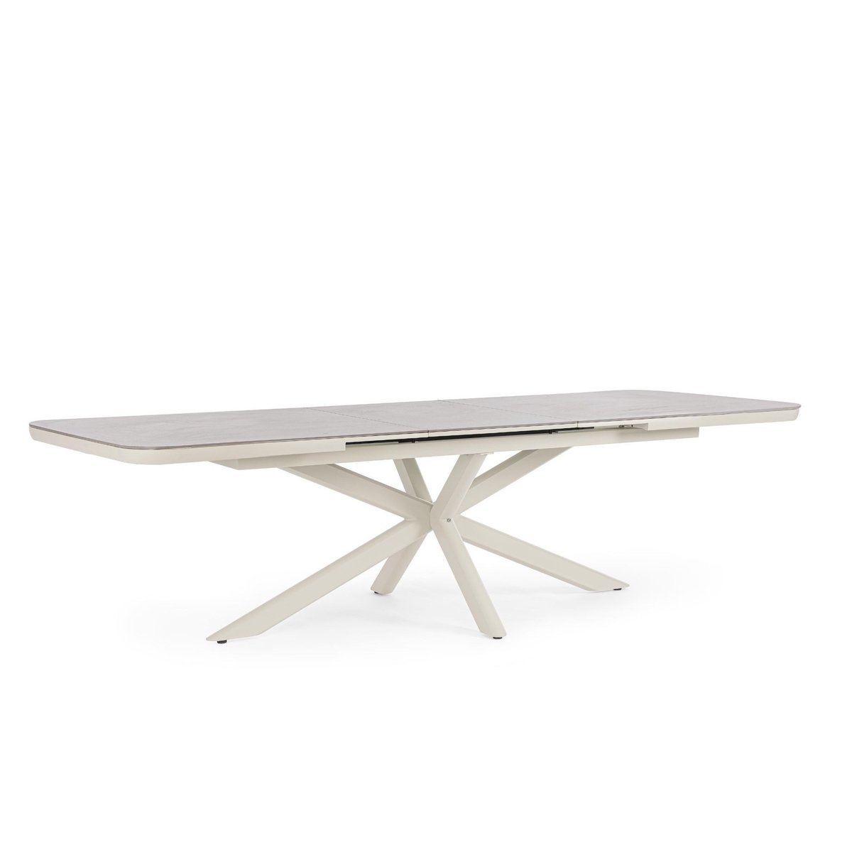 Table de jardin extensible pierre et métal L200/260 - RODAS gris cendré, HELLIN, DEPUIS 1862