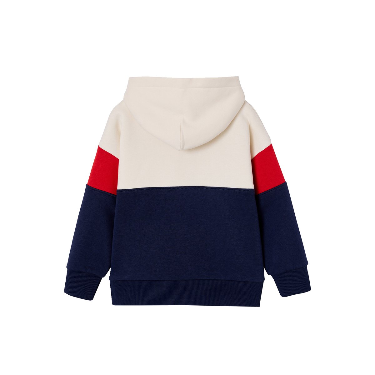 Sweat capuche colorblock rouge, VERTBAUDET