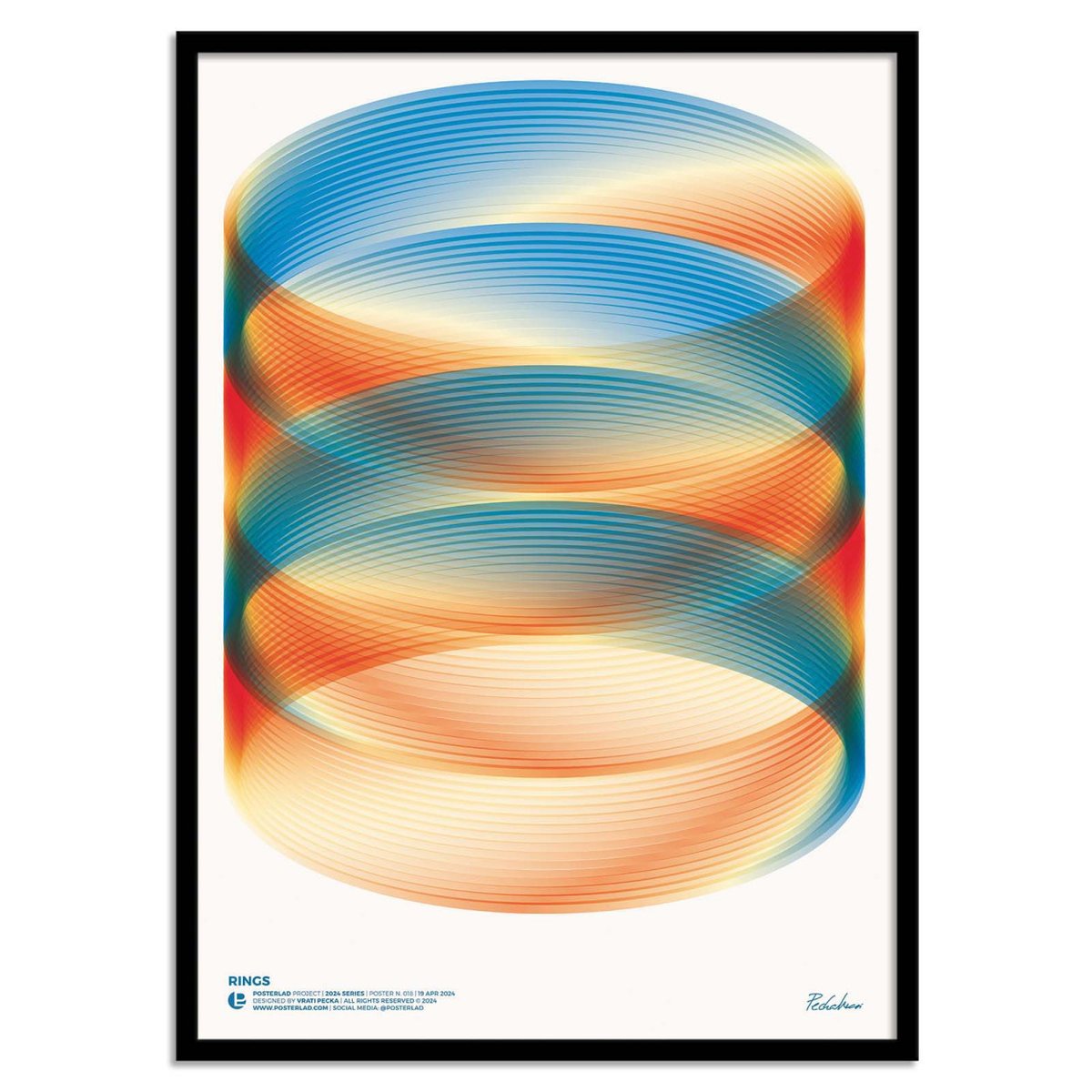 Affiche d'art - Rings - Posterlad couleur unique, WALL EDITIONS