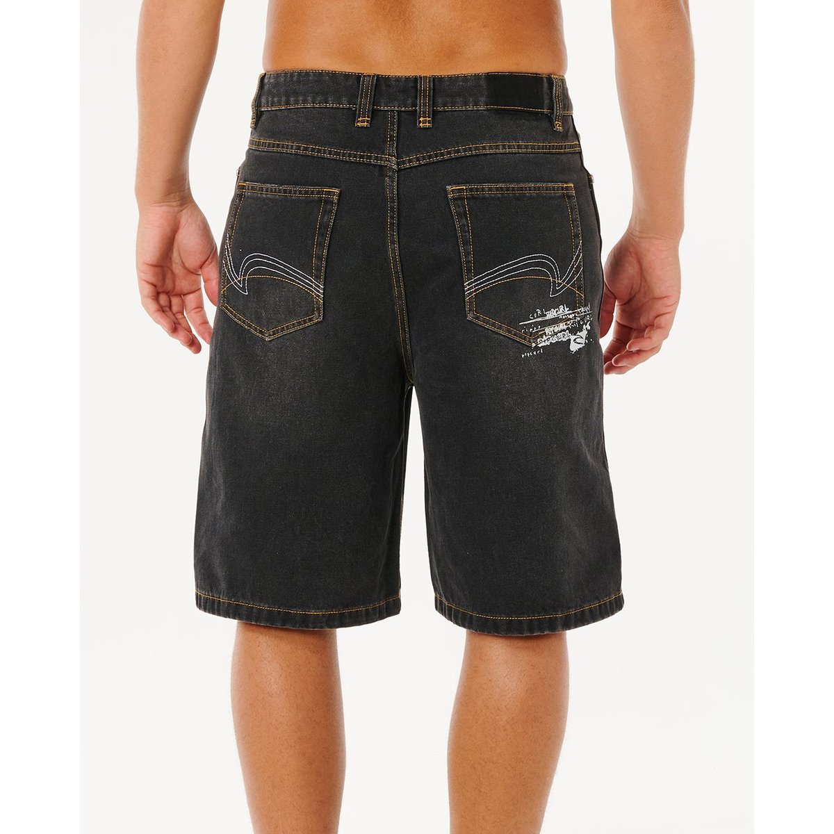 Short en jean Inner VISIONS noir acide foncé, RIP CURL