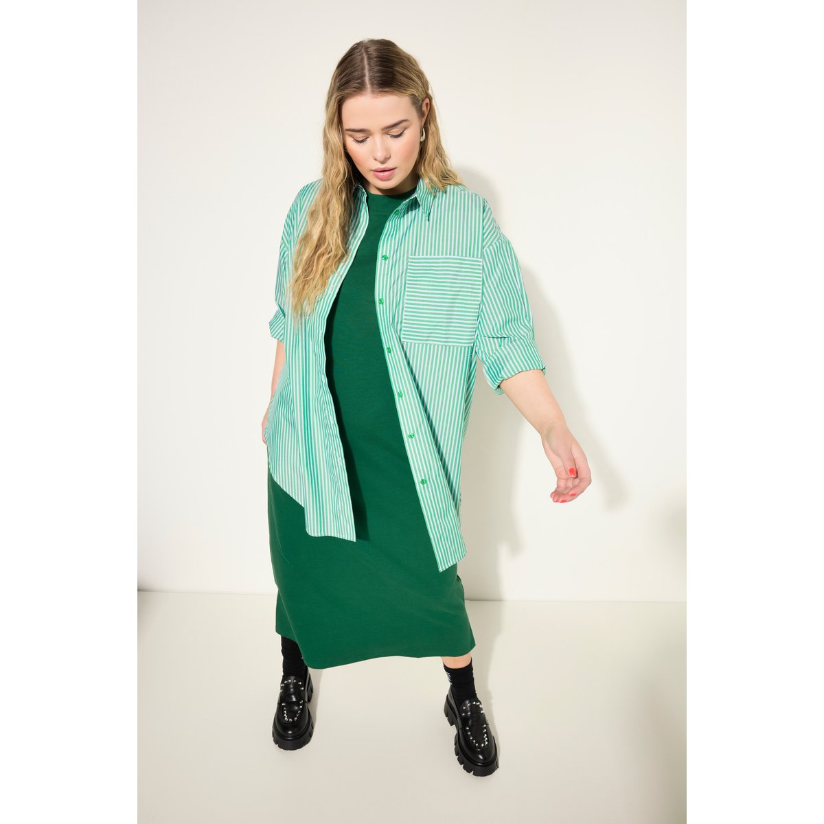 Chemise oversized à rayures vert, STUDIO UNTOLD