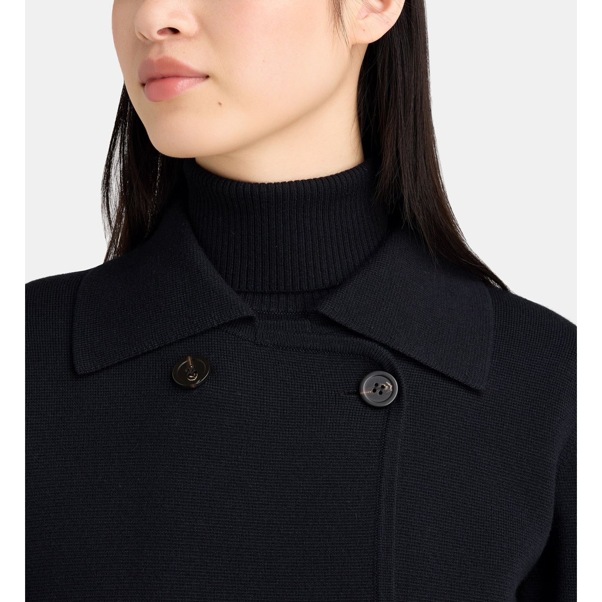 Veste droite osmond maille double boutonnage noir, JODHPUR
