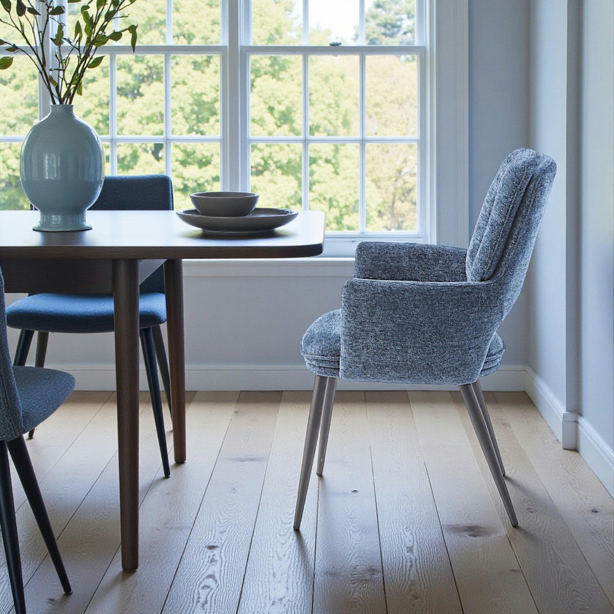 Fauteuil de table à dossier ouvert (lot de 2) LIGURIE bleu, PIER IMPORT