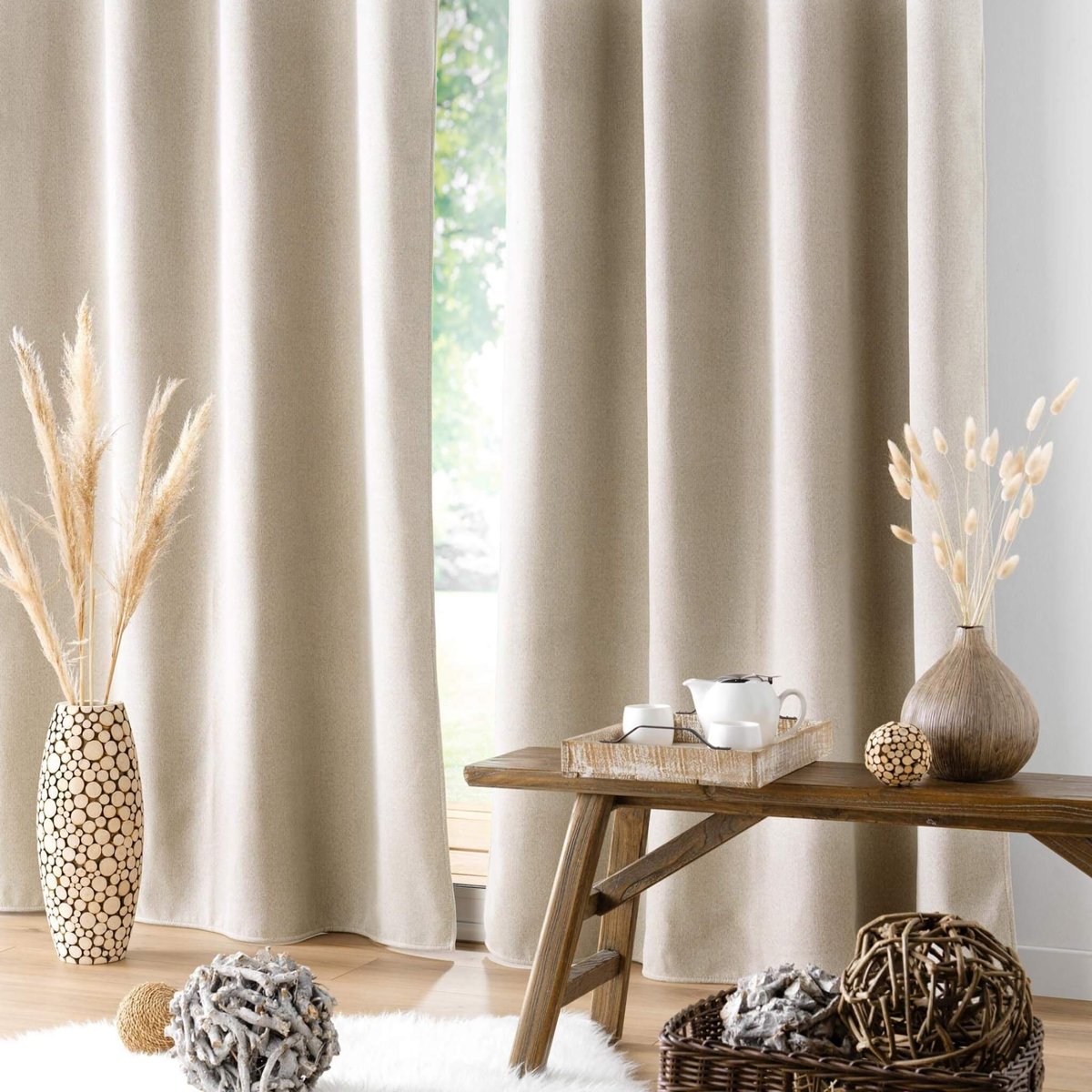 Rideau thermique Jupiter beige, DOUCEUR D'INTÉRIEUR