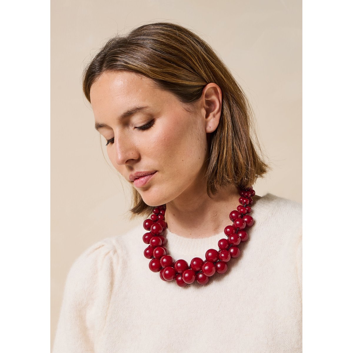 Collier large à perles fox, LA FEE MARABOUTEE