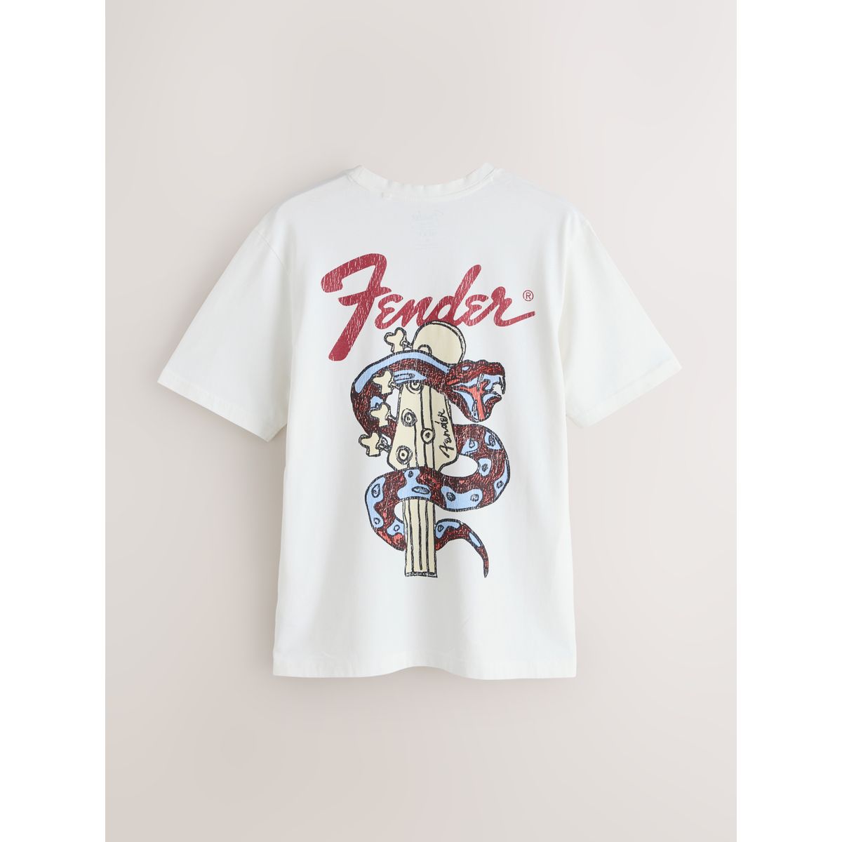 T-shirt à imprimé groupe de musique garde-boue blanc, NEXT