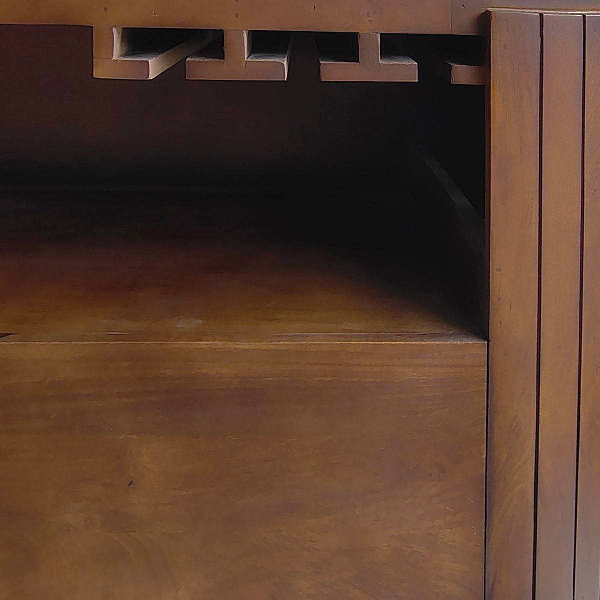 Meuble bar en bois de manguier et marbre SIENNE bois foncé, MADE IN MEUBLES