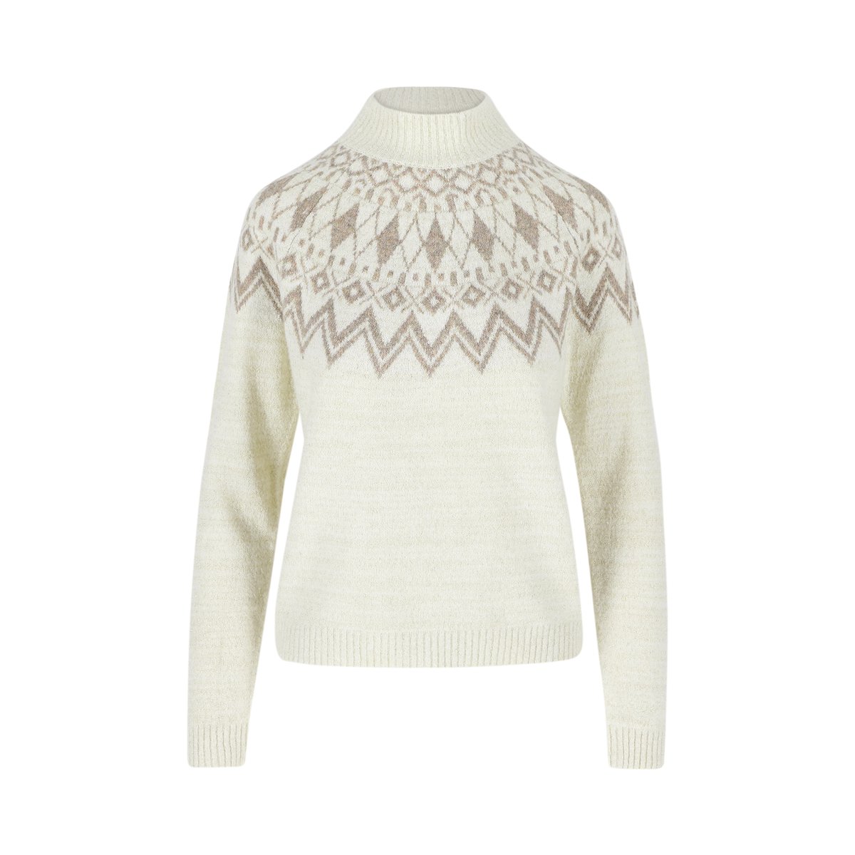 Pull en jacquard avec fil textile blanc casse, LOLALIZA