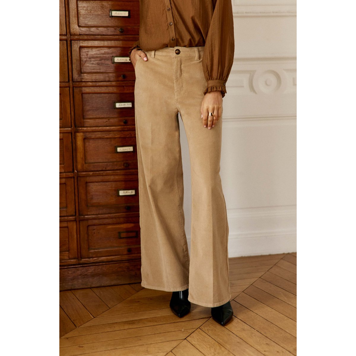 Pantalon droite uni PETRONA 13-beige, LA PETITE ETOILE
