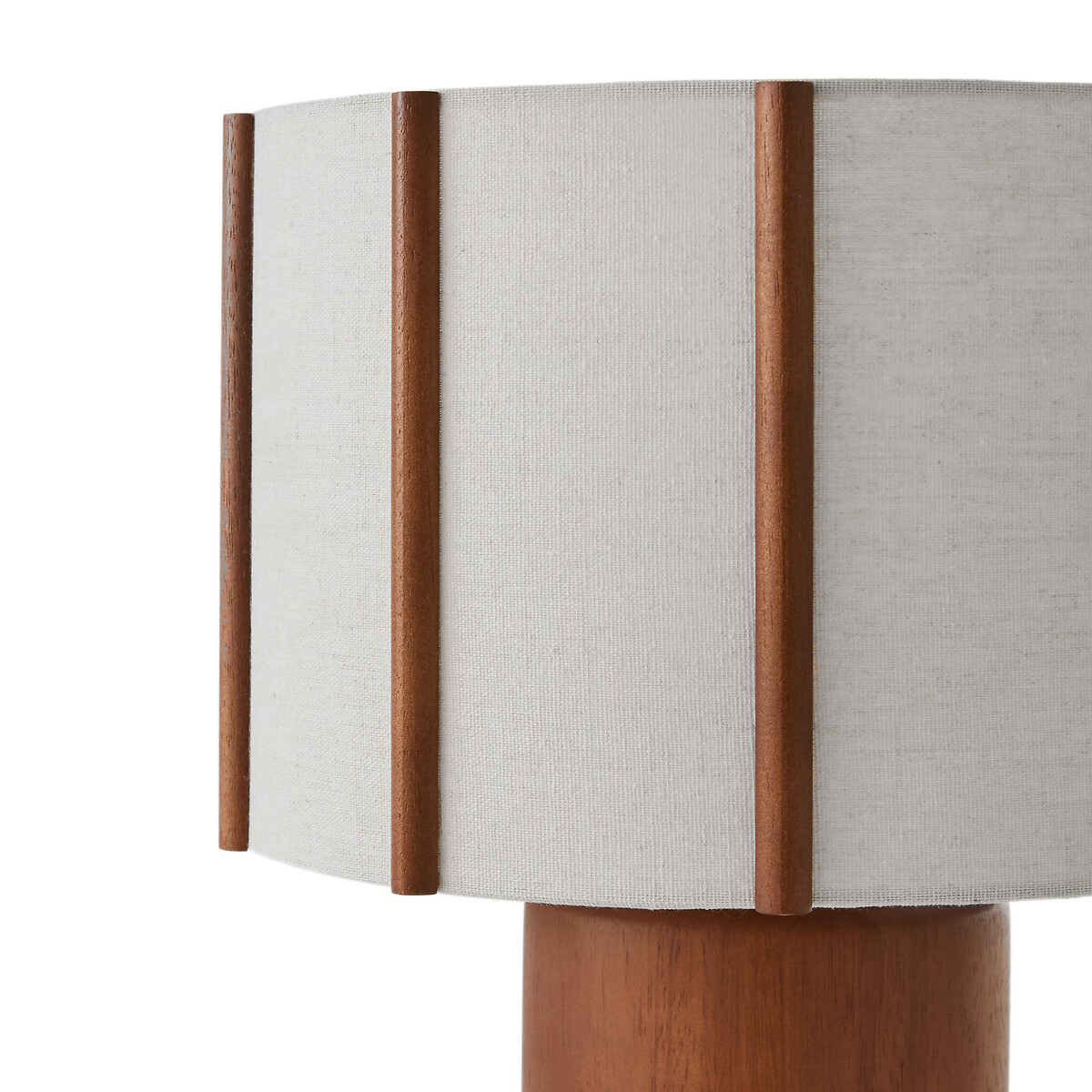 Lampe à poser en hévéa et lin, Vintela marron, LA REDOUTE INTERIEURS