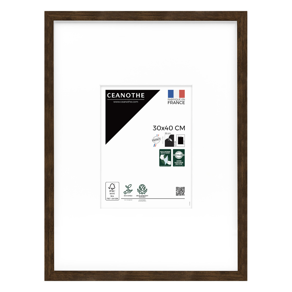Cadre Photo Avec Passe-partout En Bois WILD brun, CEANOTHE