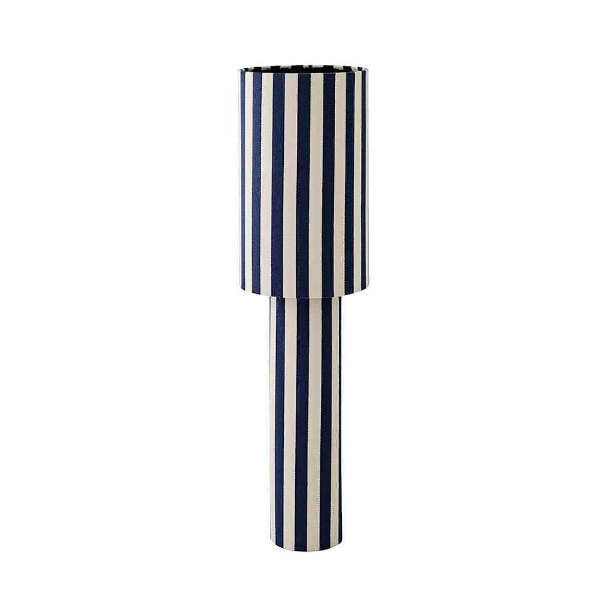 Flossy Stripe Linen Midi Floor Lamp navy blue, SO'HOME