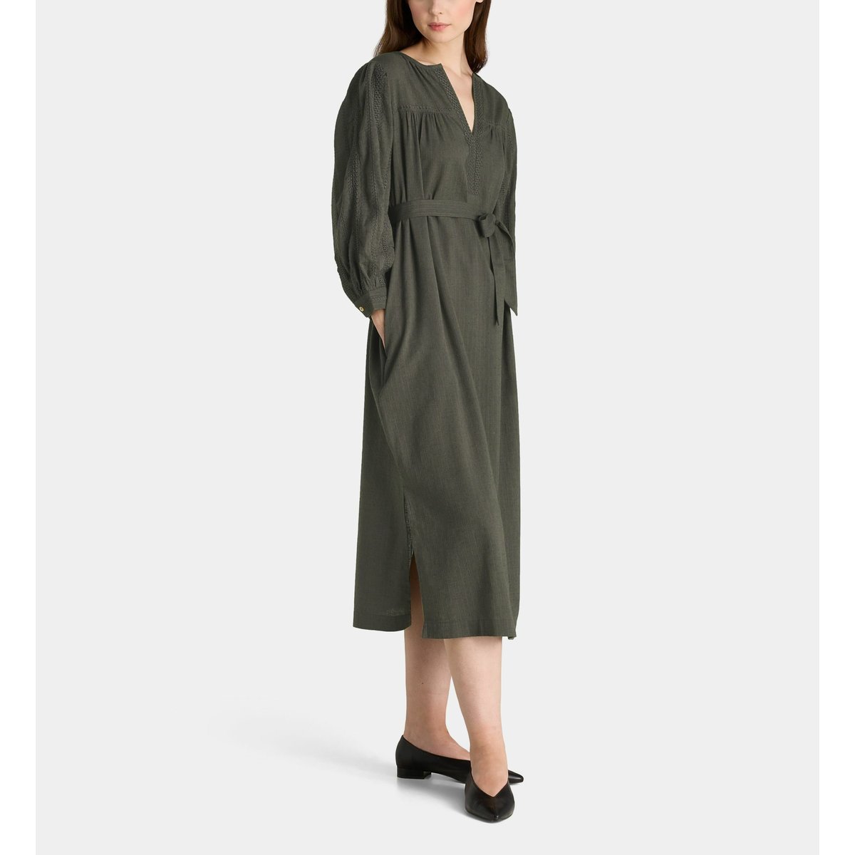 Robe drew droite mi longue noir clair, GALERIES LAFAYETTE