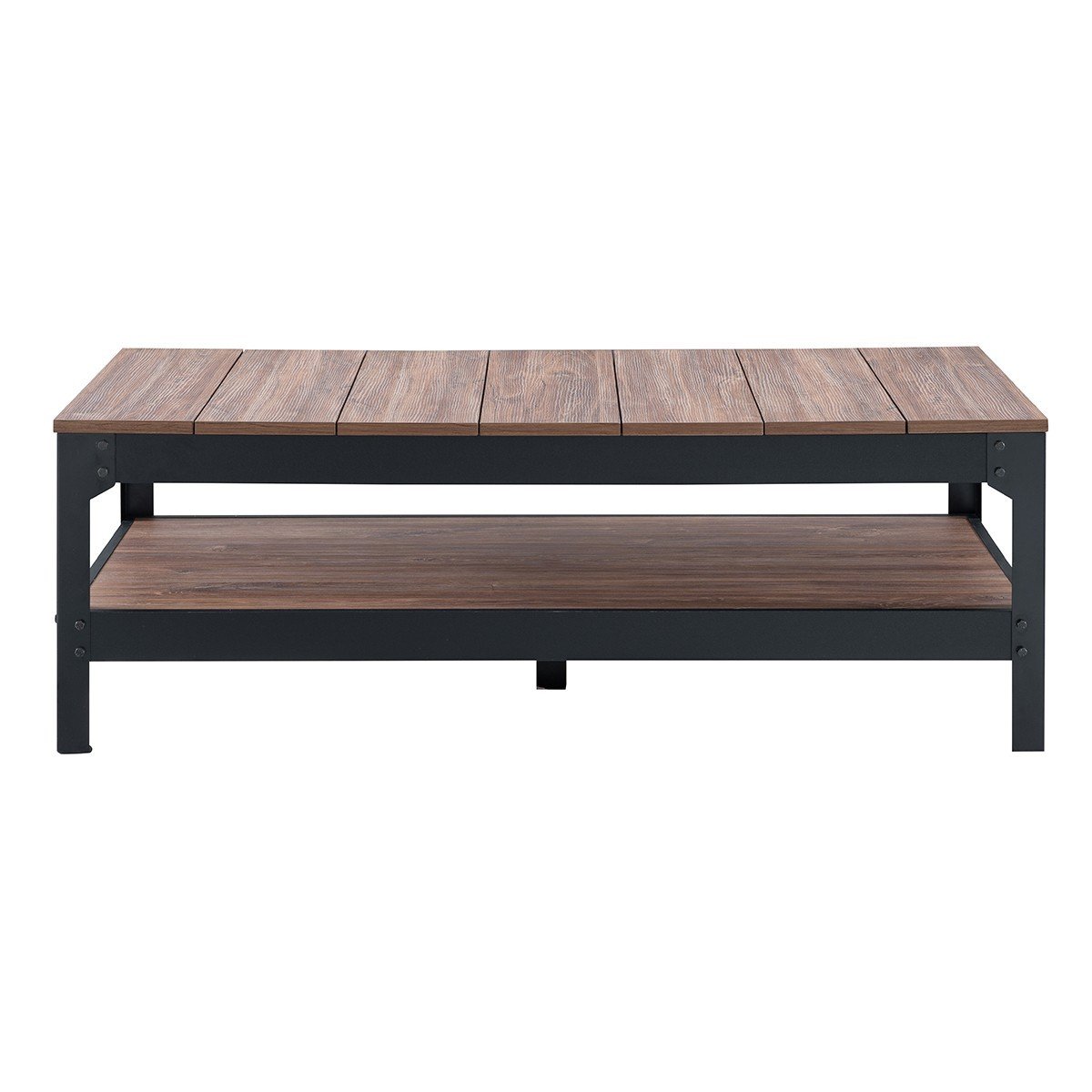 Table basse métal noir et bois - L117cm noir, CALICOSY