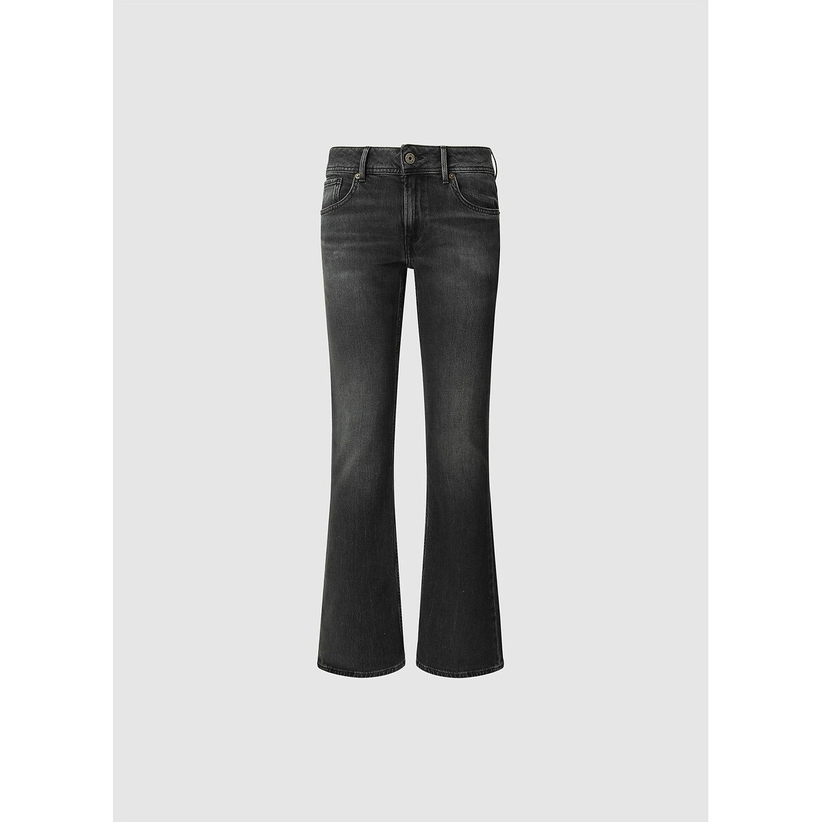 Pimlico Flared Jeans with Low Rise faded deep black, PEPE JEANS