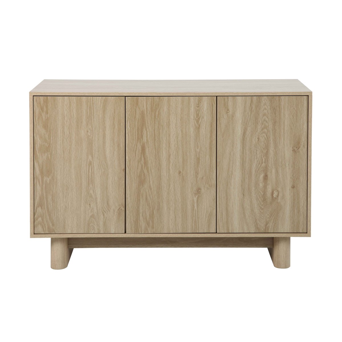 Buffet scandinave effet bois 3 portes 120 cm, BOWY bois clair, OVIALA