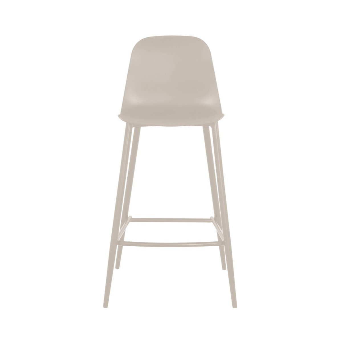 Lot de 4 tabourets de bar intérieur et extérieur en plastique et métal H65cm- PORTLAND beige, DRAWER