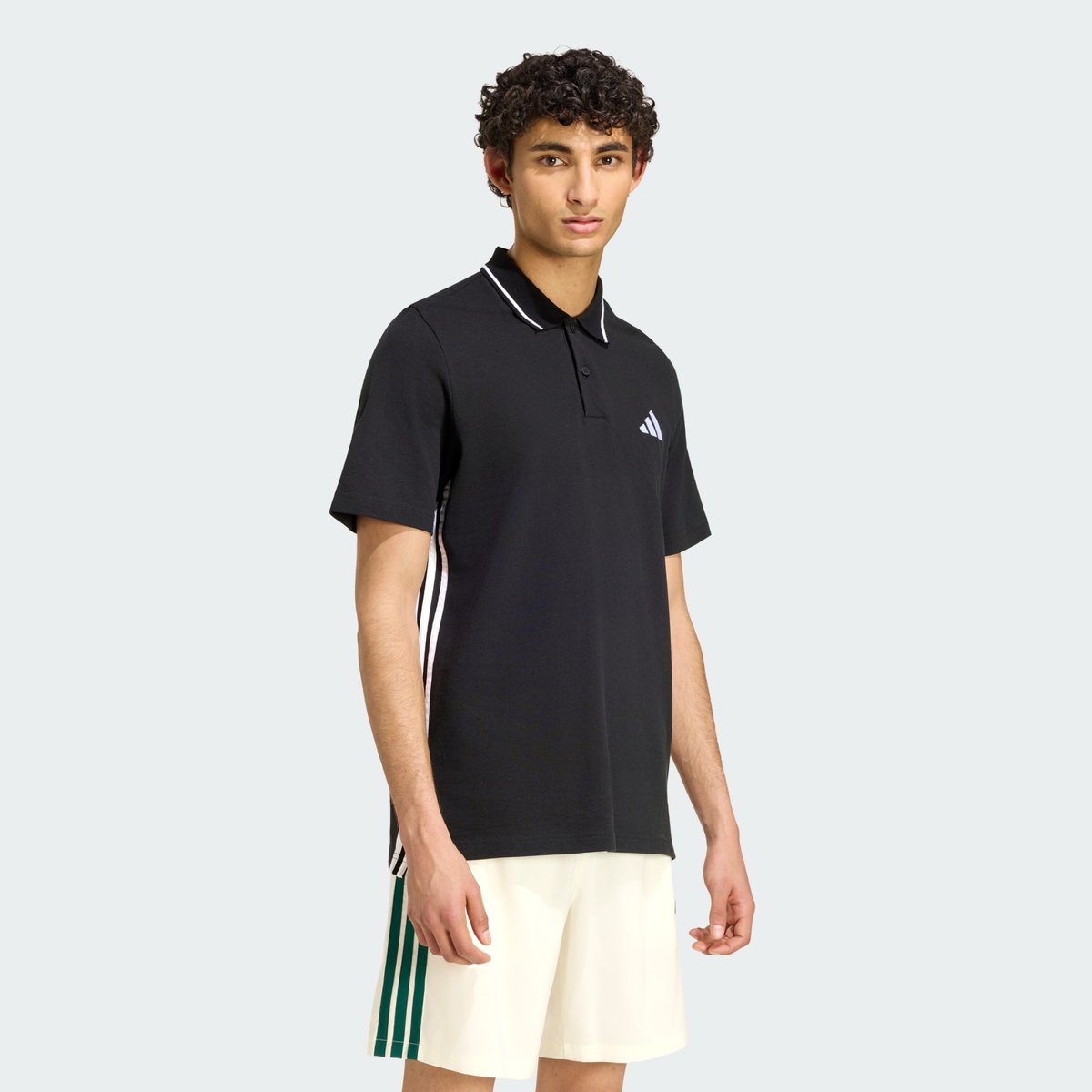 Polo Piqué 3 Bandes Essentials Polo Piqué 3 Bandes Essentials black / white, ADIDAS SPORTSWEAR