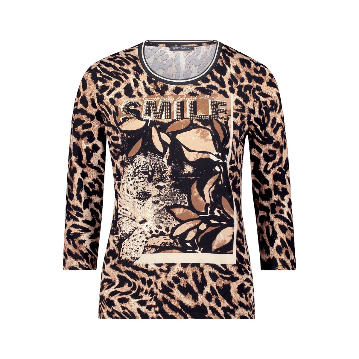 T-shirt basique à imprimé noir/beige, BETTY BARCLAY
