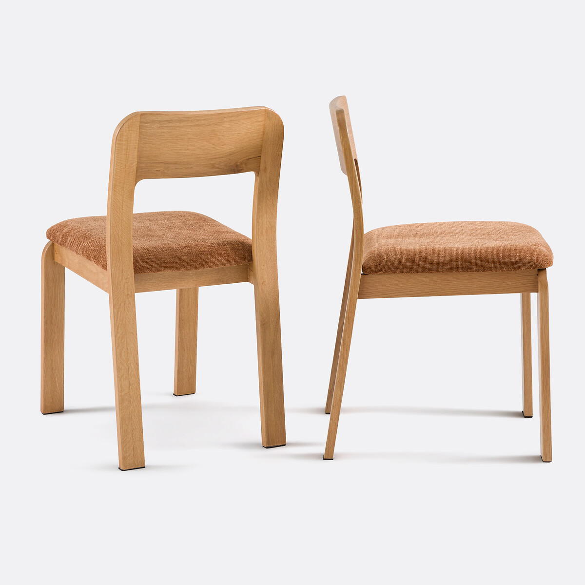 Set van 2 massief eiken gestoffeerde stoelen Talet eik/brons, LA REDOUTE INTERIEURS