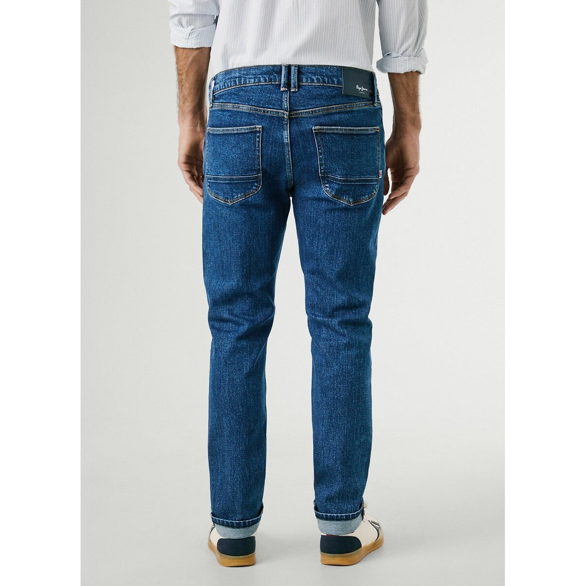 Hatch Slim Fit Jeans mid blue, PEPE JEANS