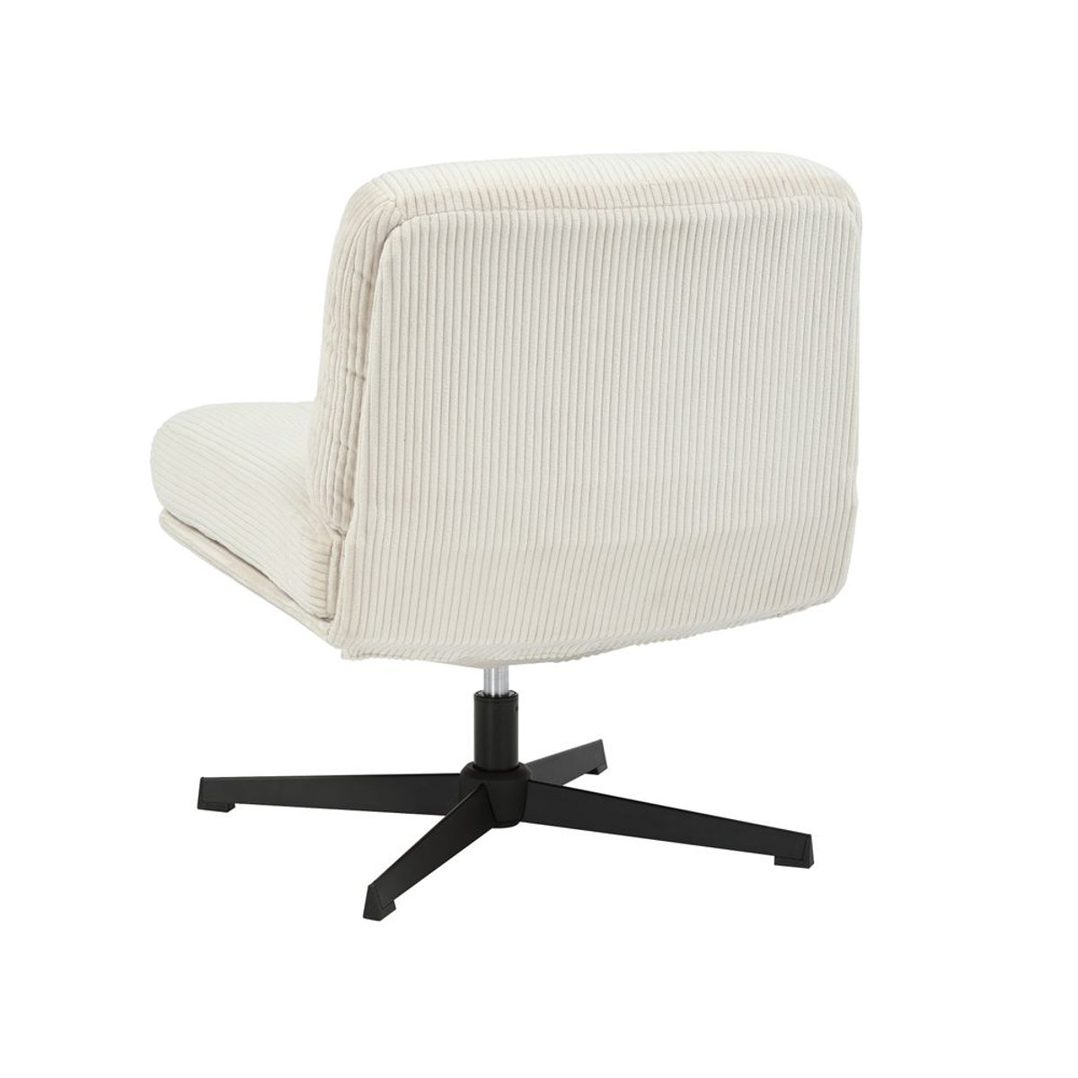 Fauteuil pivotant velours côtelé ecru, ZAGO