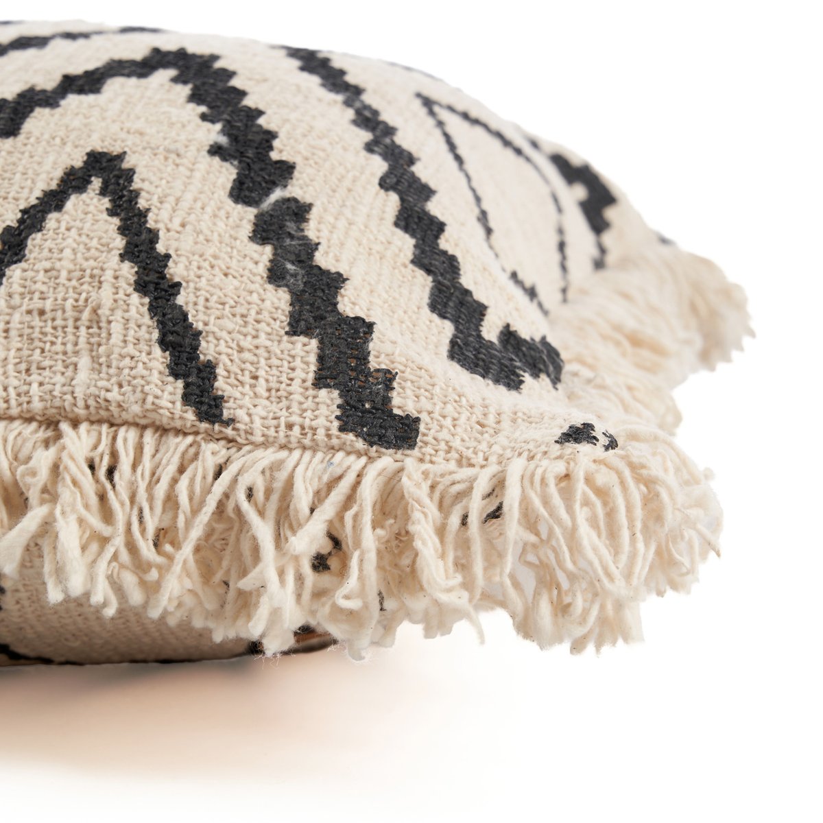 Housse de coussin en coton SAHARA DIAMOND noir beige, BAZAR BIZAR