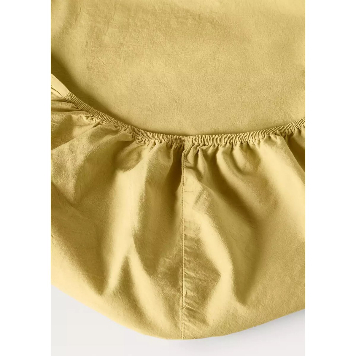 Drap-housse enfant coton lavé lit 90 cm moutarde, MANGO HOME