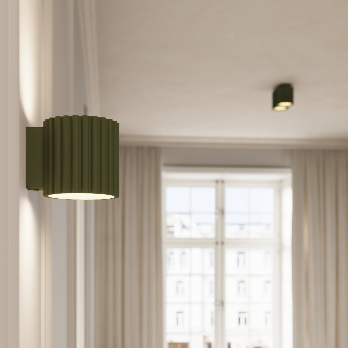 Applique Aluminium Vert Olive G9 1 Aura vert, EDEN