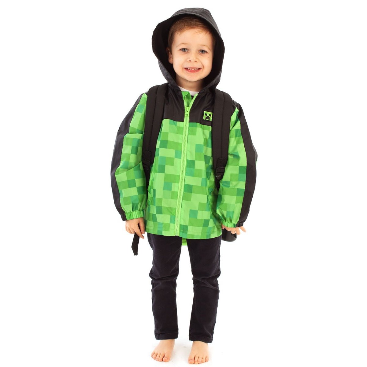 Veste imperméable vert / noir, MINECRAFT