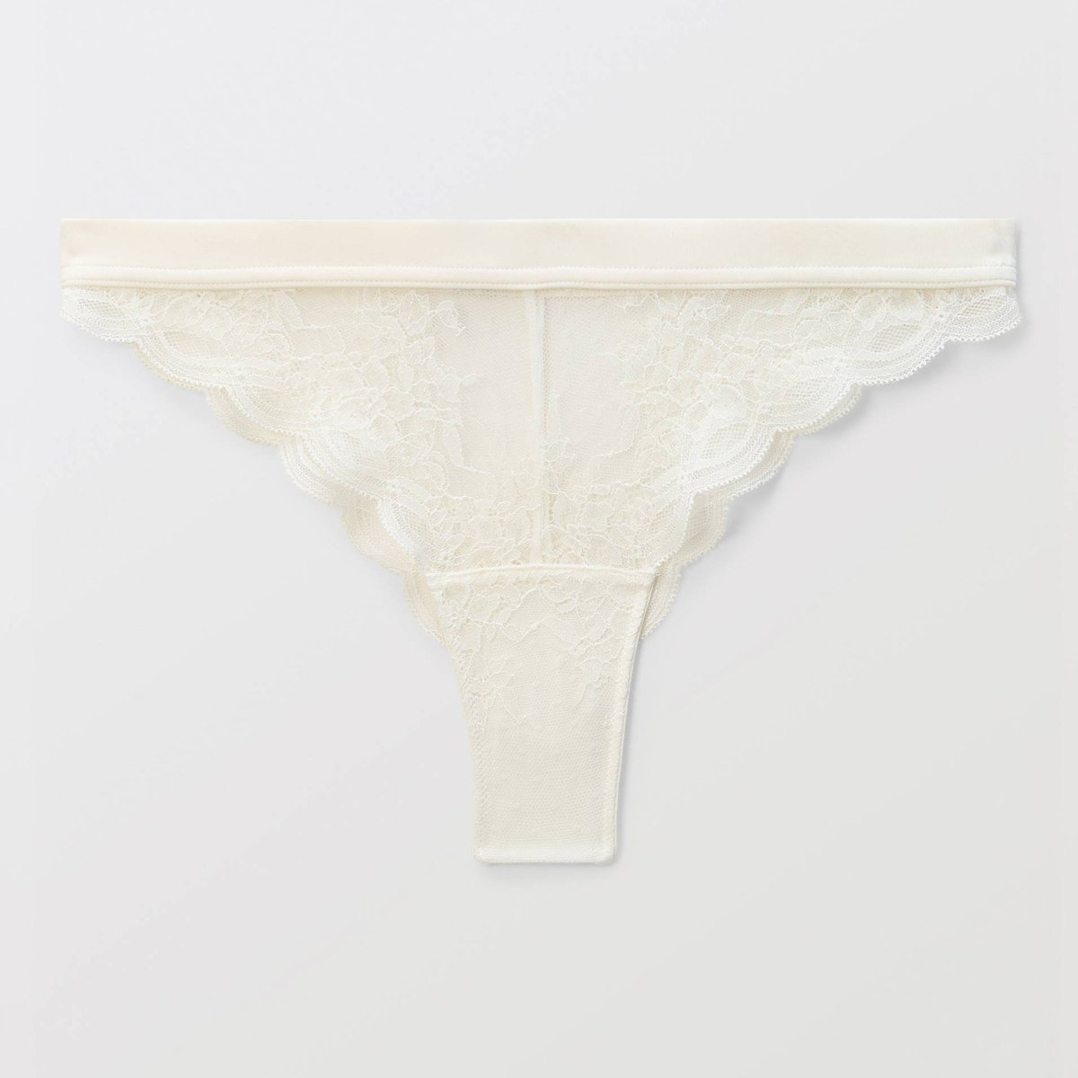 Tanga ANGELE en dentelle ecru, MONOPRIX