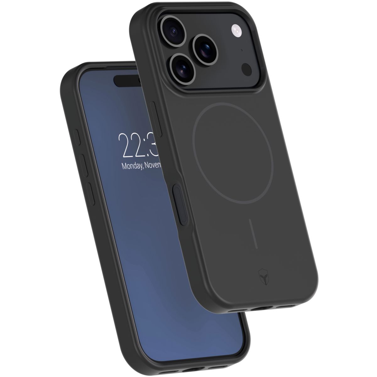 Coque iPhone 17 Pro silicone MagSafe noir couleur unique, FORCE CASE