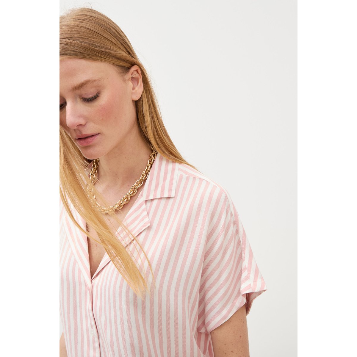 Chemise manches 3/4 rose pastel, BONOBO