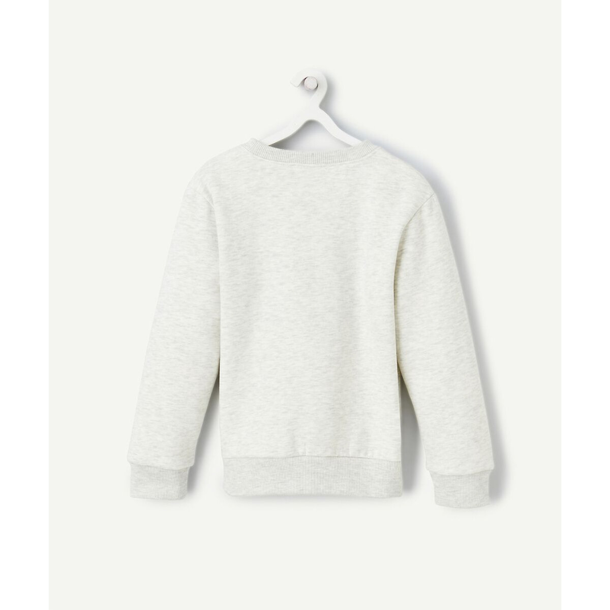 Slogan Pattern Sweatshirt in Cotton Mix with Crew Neck ivory, TAPE A L'OEIL