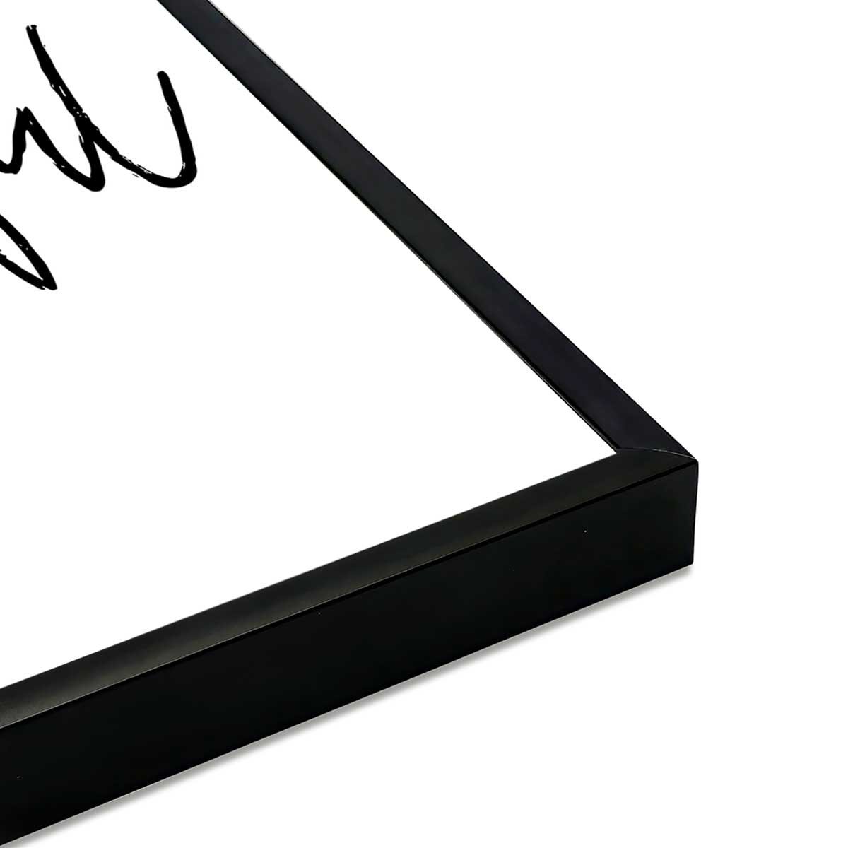 Affiche encadrée citation Life is Beautiful minimaliste affiche + cadre en métal - noir, HEXOA