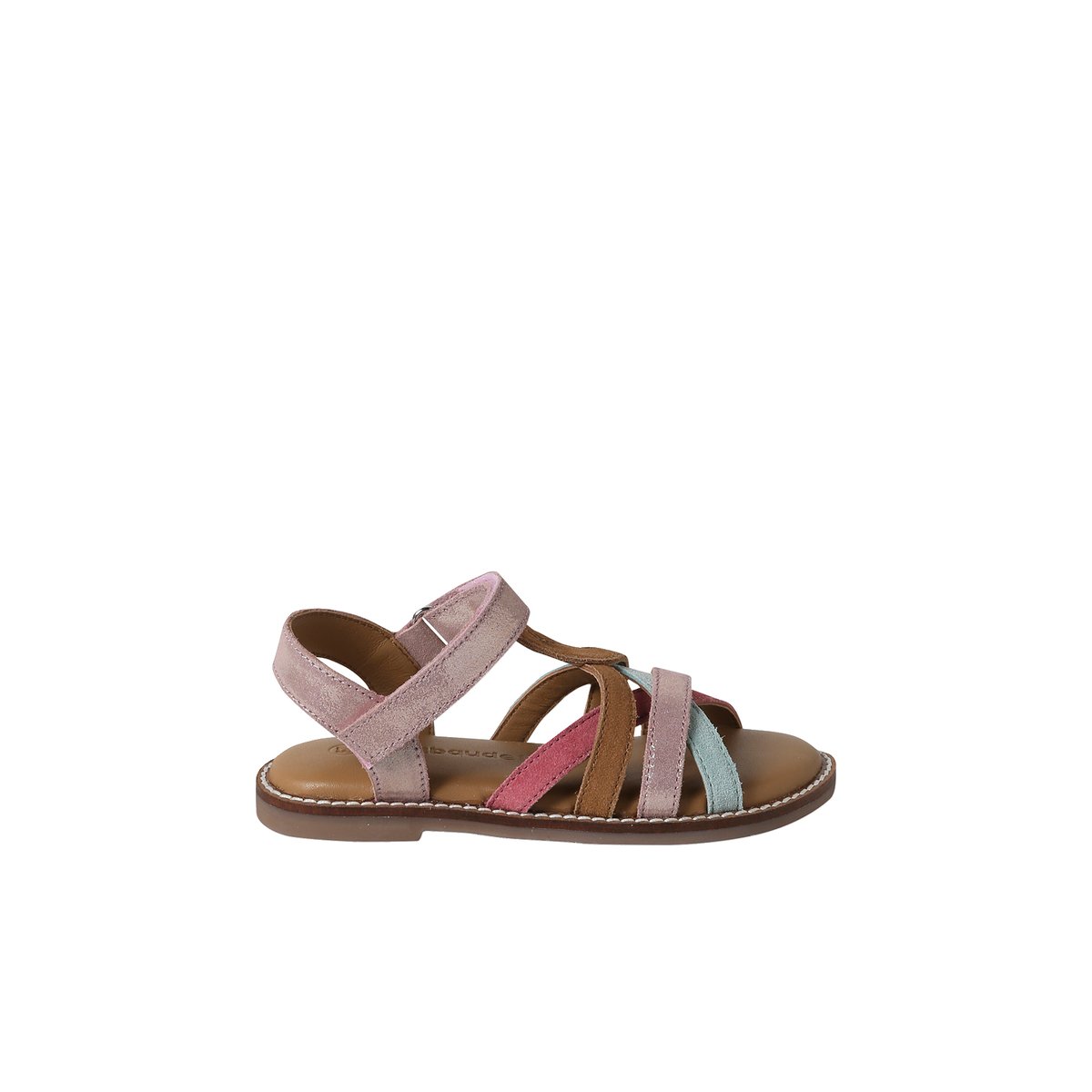 Sandales scratchées cuir collection maternelle multicolore, VERTBAUDET