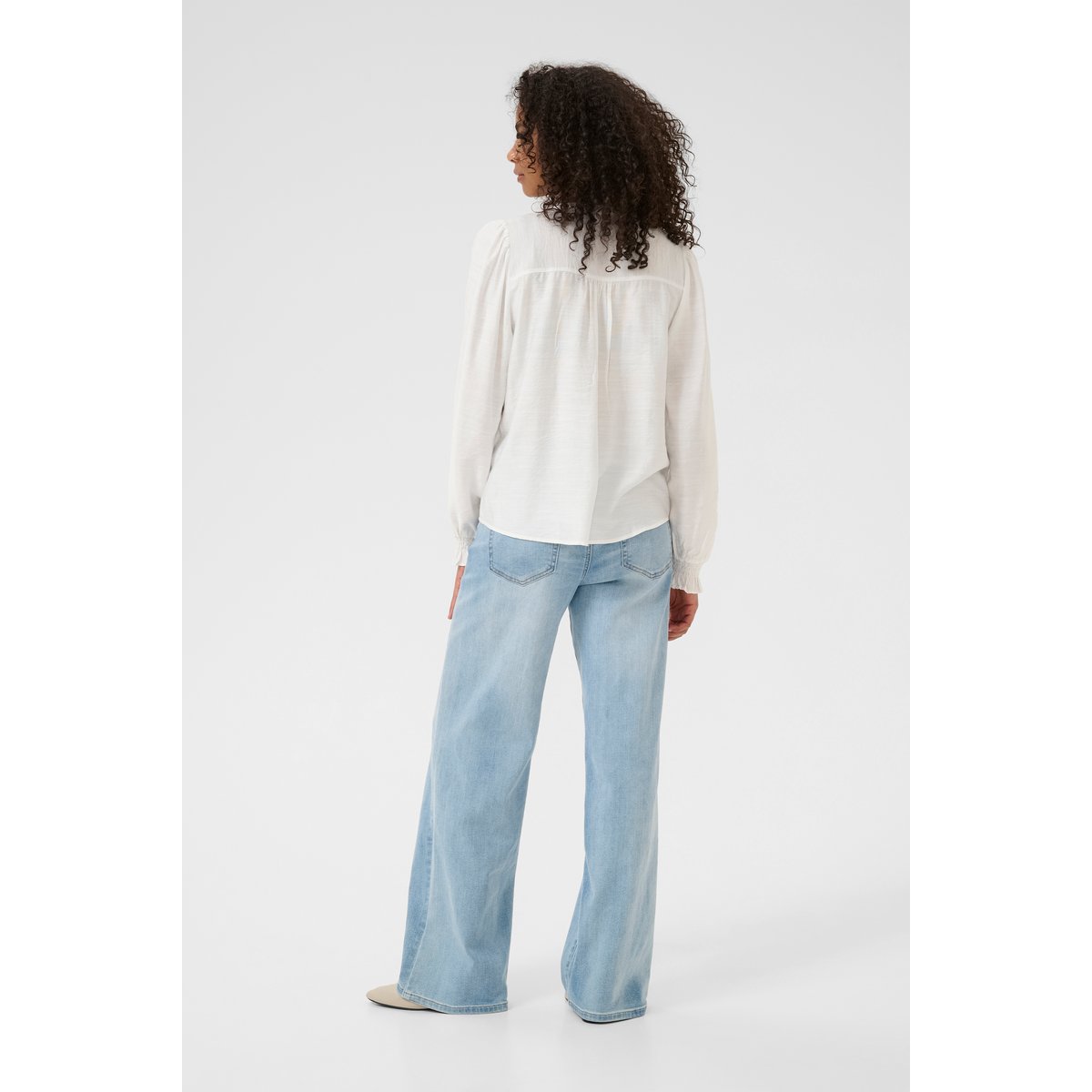 Blouse with long sleeve blanc chalk, KAFFE