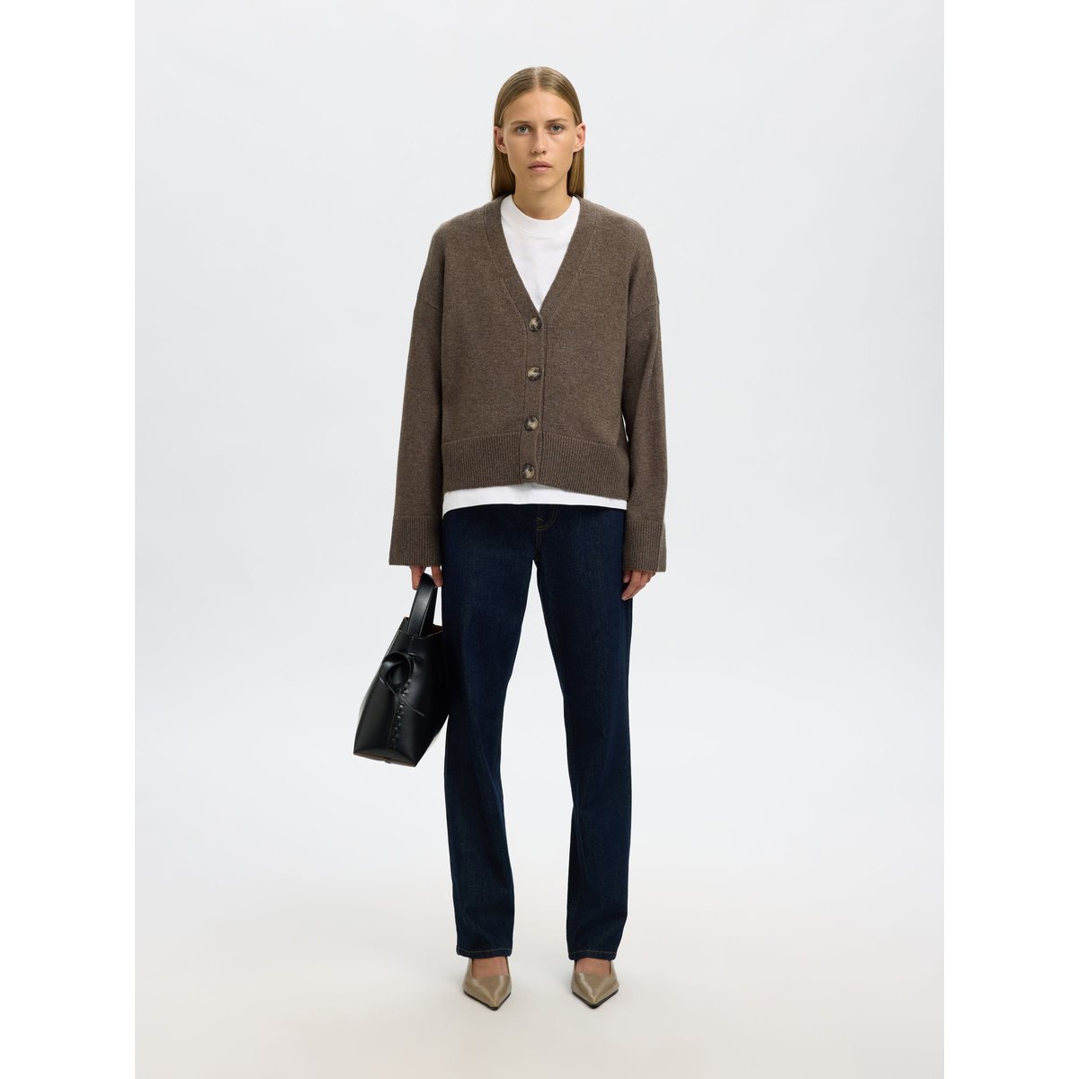 Cardigan En Maille morel, SELECTED