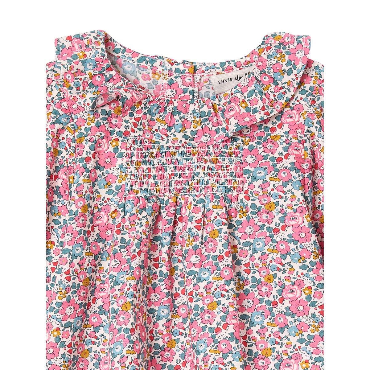 Ensemble 2 pièces naissance : blouse Liberty et bloomer écru, ENVIE DE FRAISE