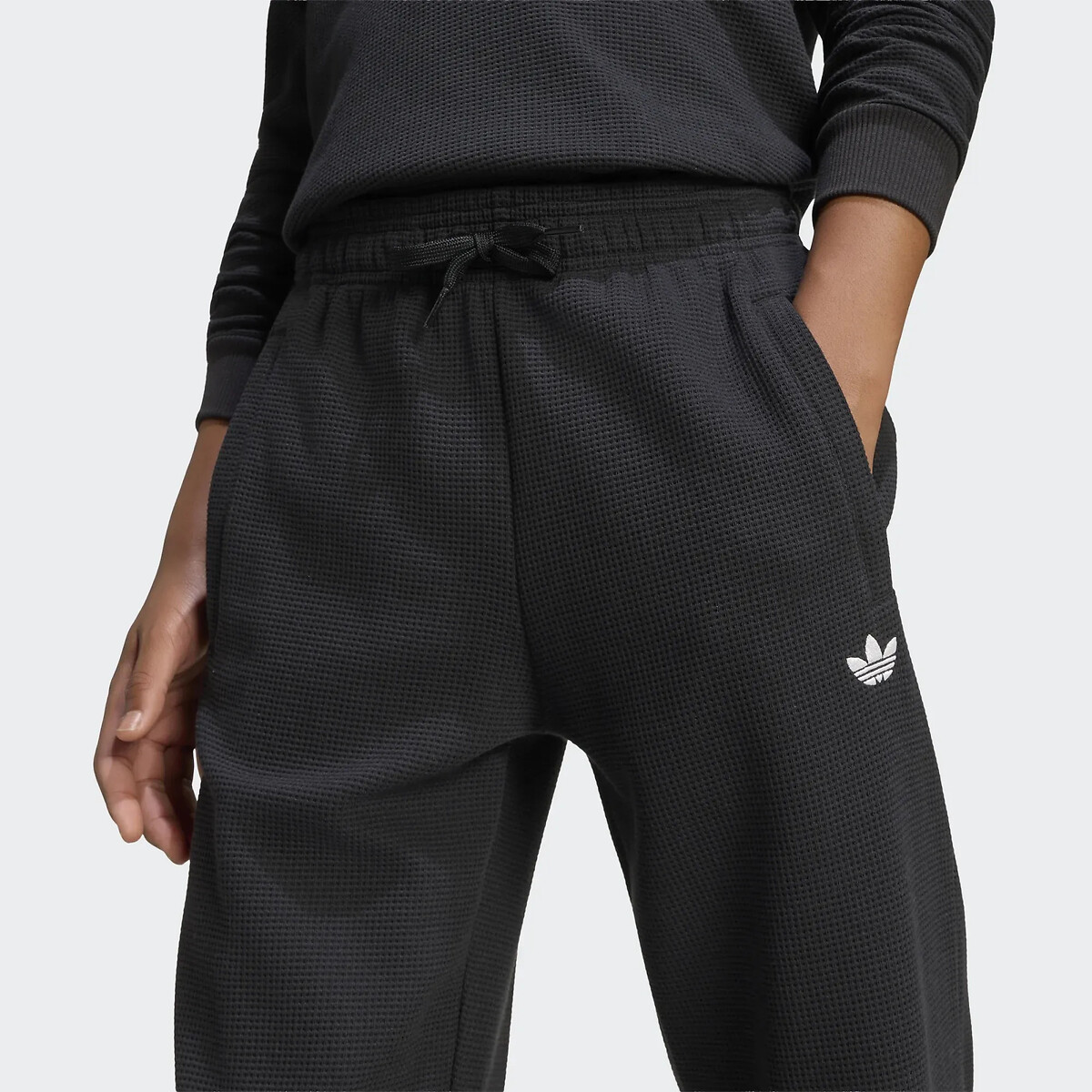 Trainingshose aus Waffelpiqué schwarz, adidas Originals