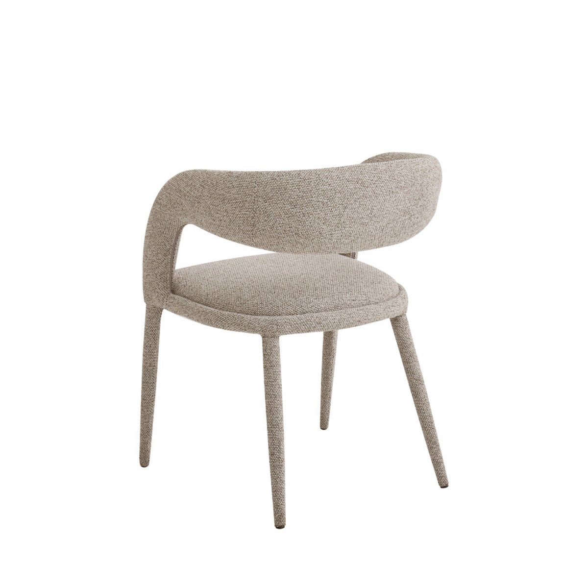 Lot de 2 fauteuils de table en tissu- ROMY marron chiné, DRAWER