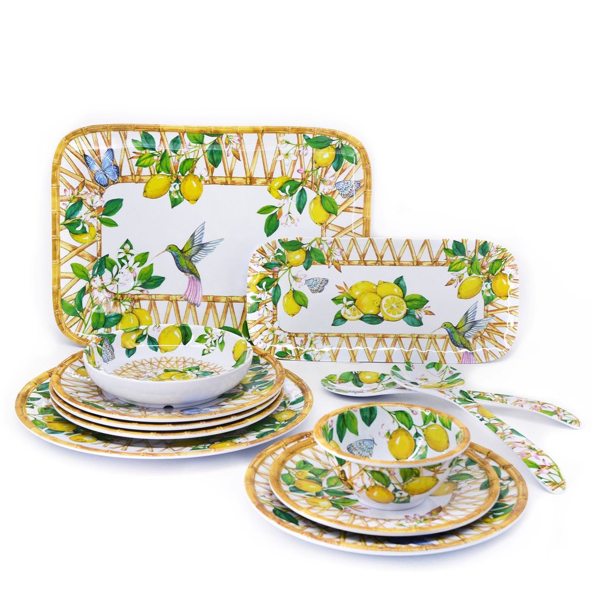 Saladier profond Capri 25 cm citrons jaunes - collection carpi, LES JARDINS DE LA COMTESSE