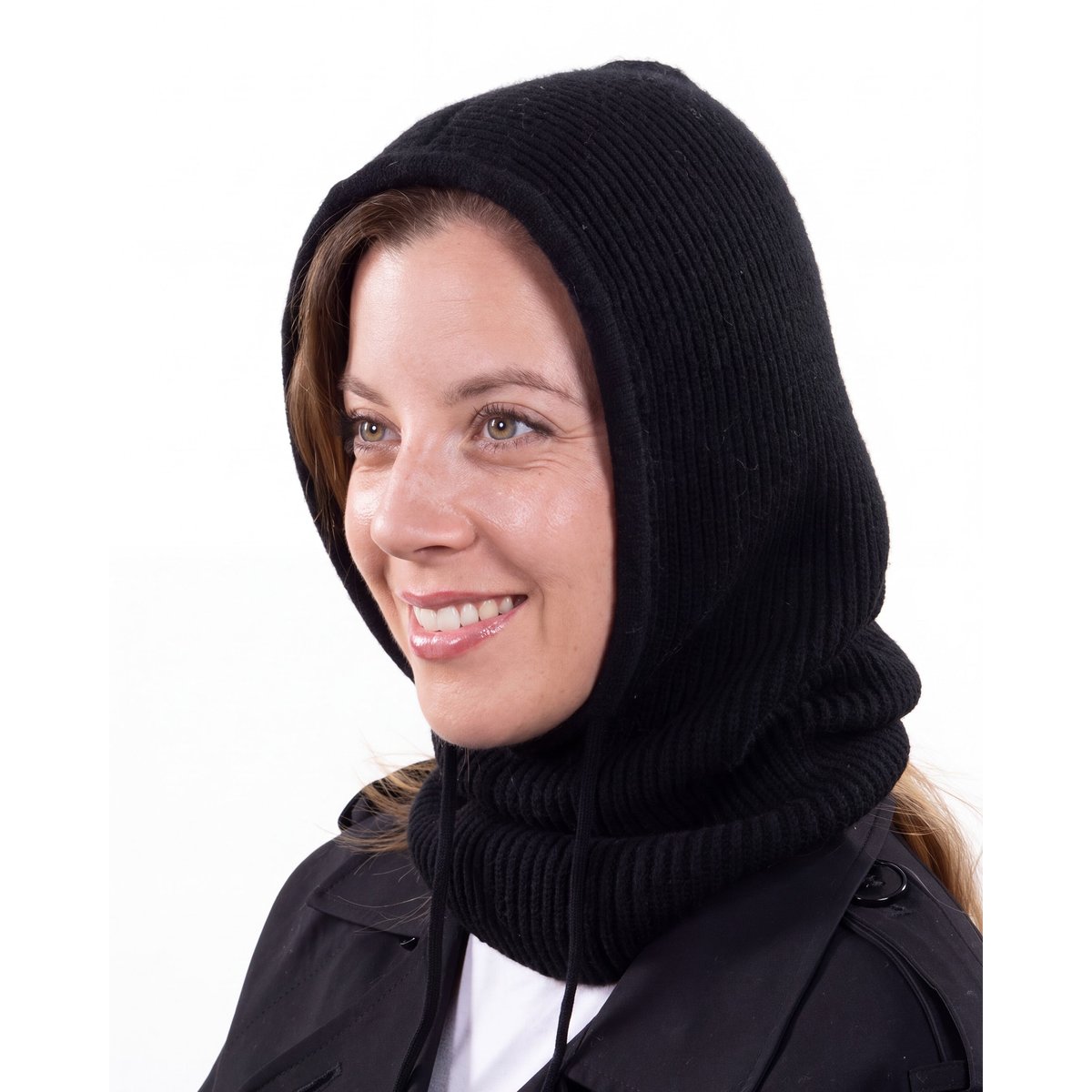 Cagoule maille soft touch taille unique extensible noir, ISOTONER