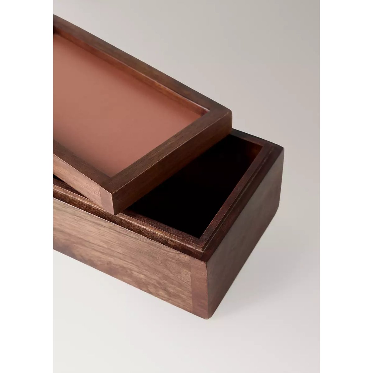 Petite boîte carrée en bois marron, MANGO HOME