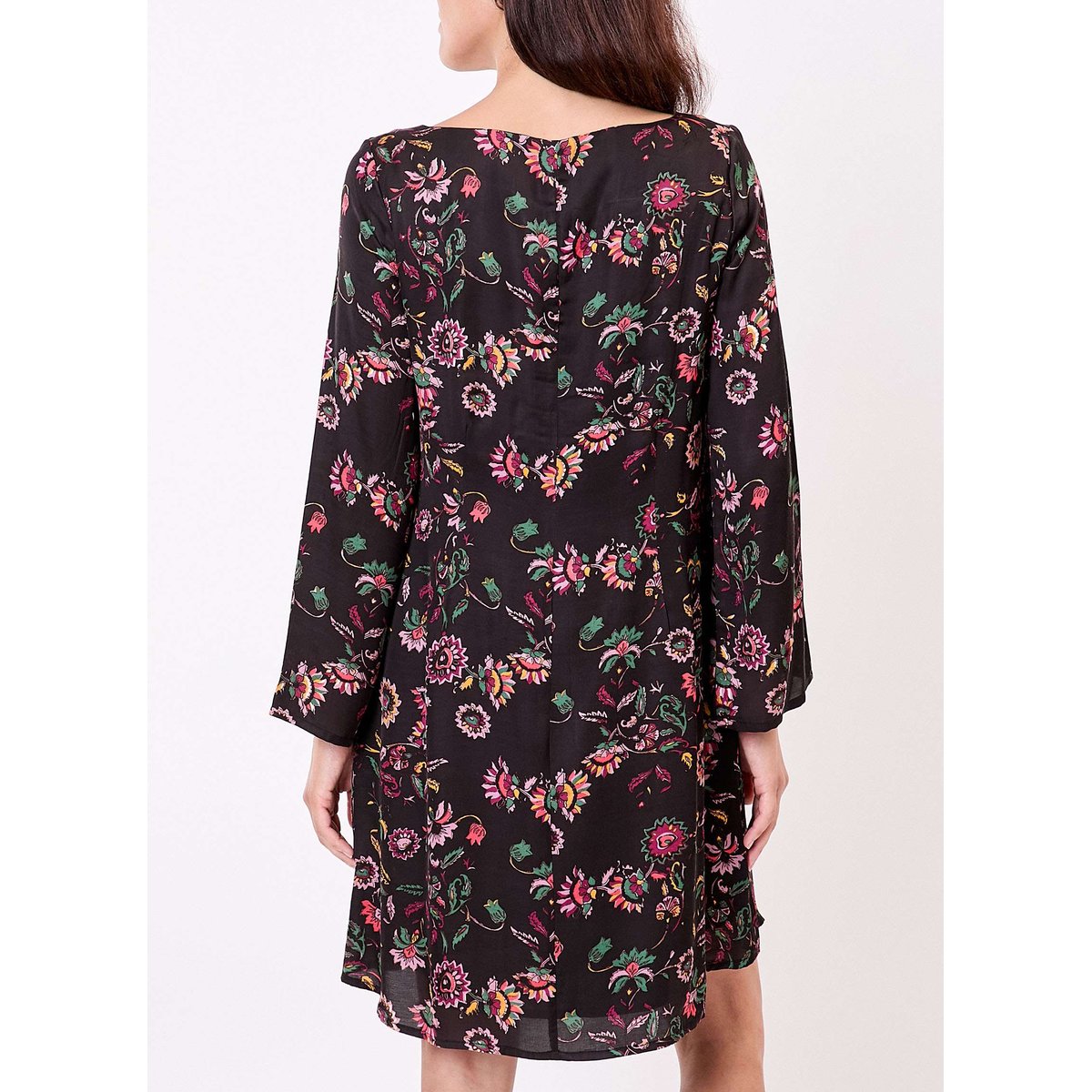 Robe fluide satinée trapèze DOLI noir nokomi, LA FIANCÉE