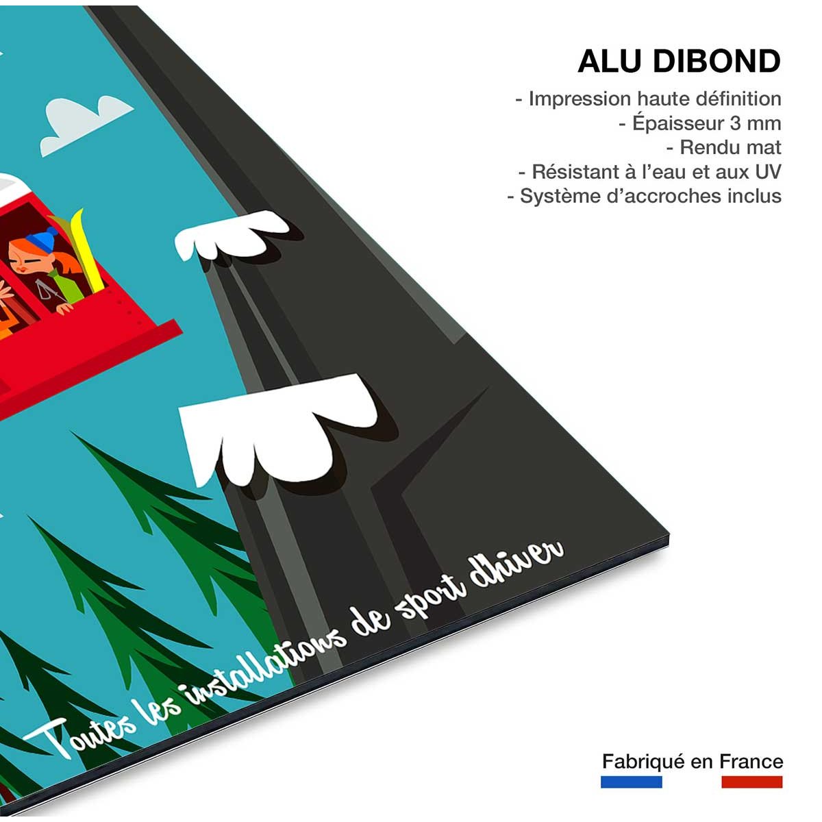 Tableau les grands montets tableau alu dibond, HEXOA