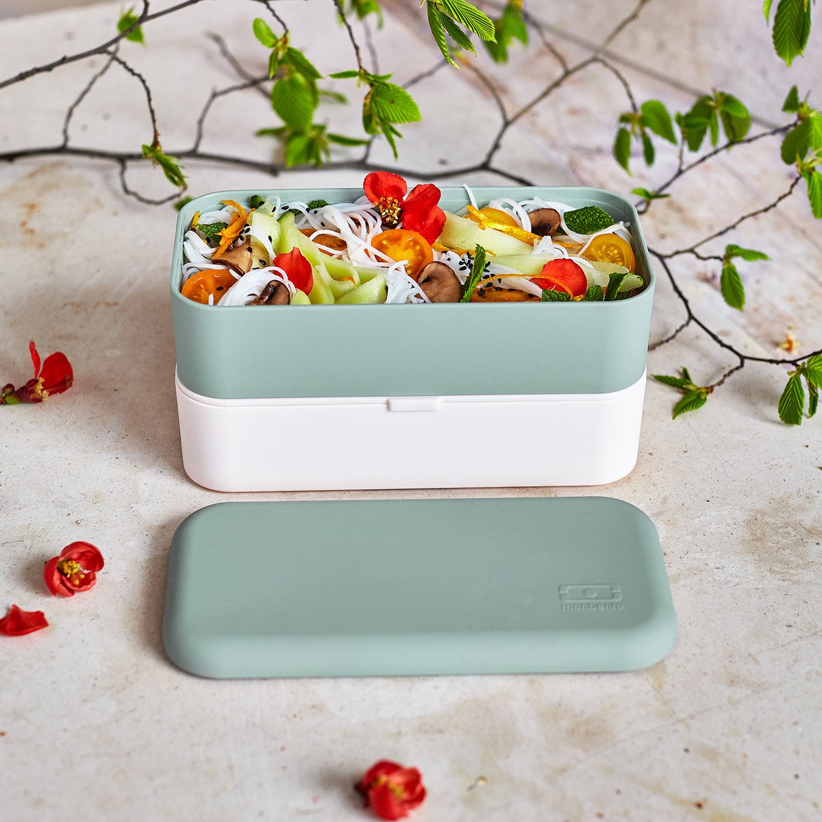 Boîte Bento Rectangle Mb Original vert natural, MONBENTO
