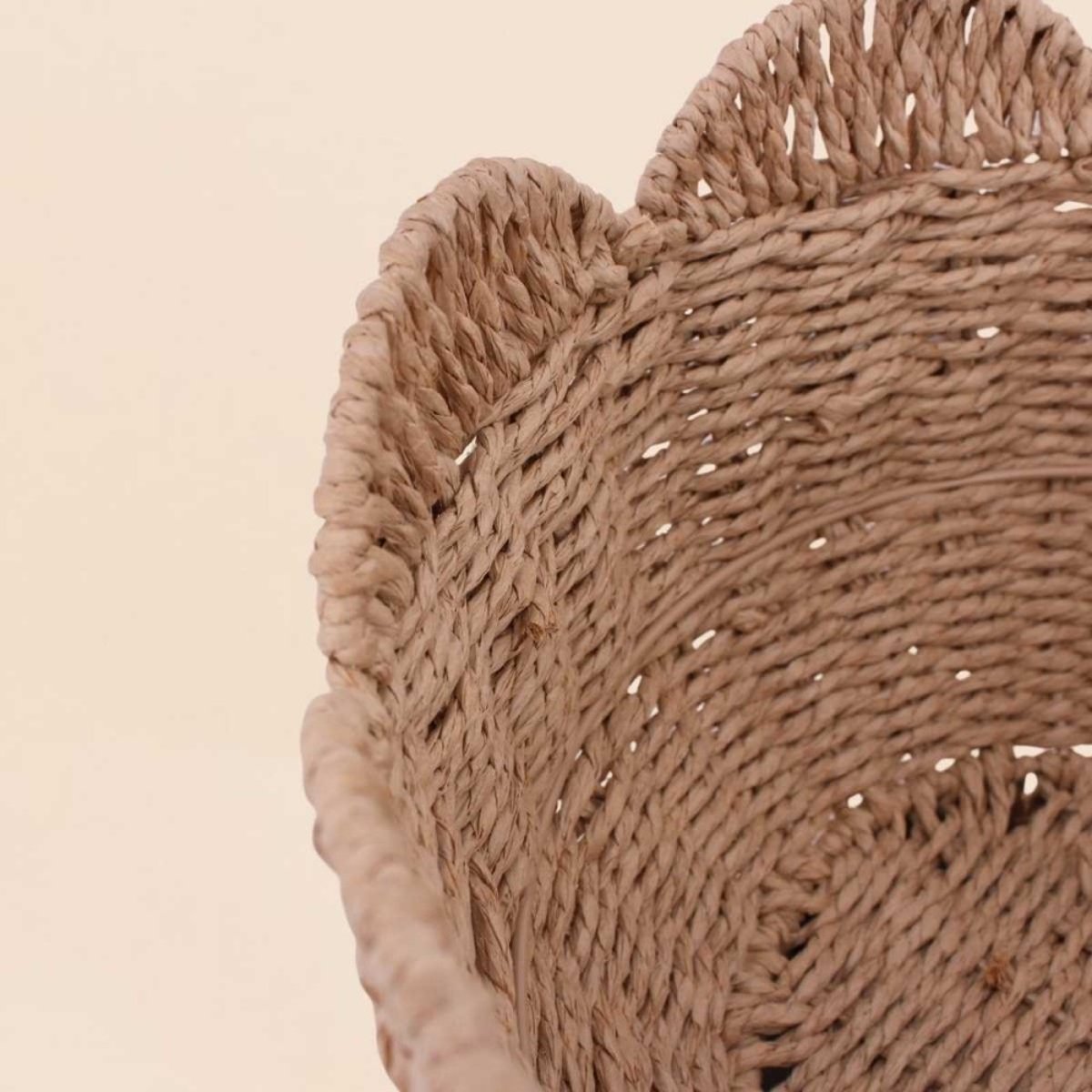 Set de 2 corbeilles en forme de fleur en corde de papier naturel, ORNAMI