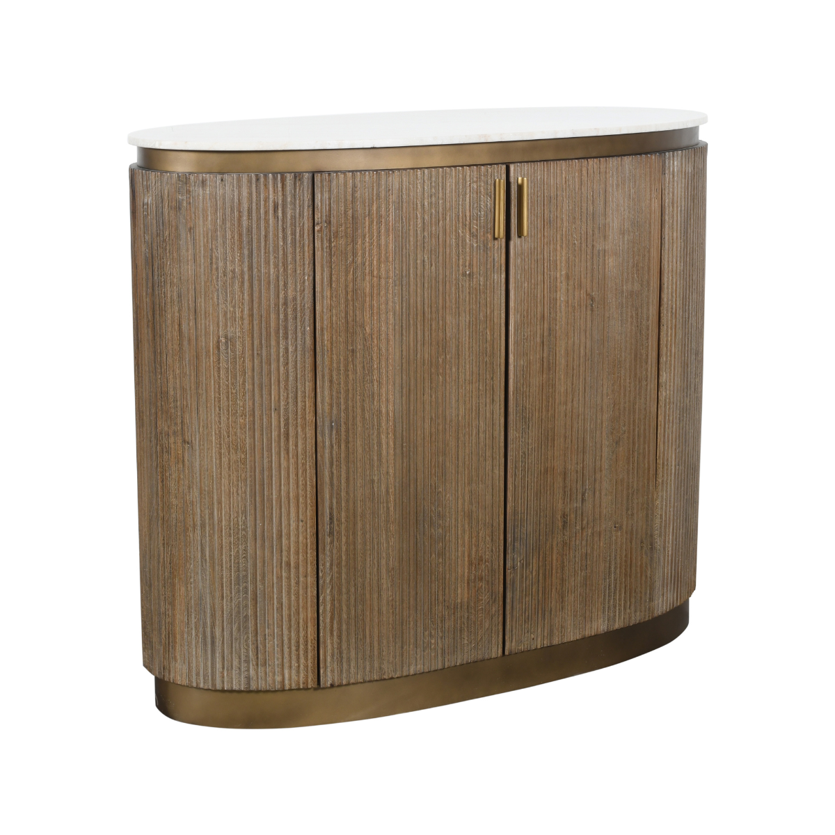 Comptoir en bois massif et marbre BUREN marron, SIGNATURE