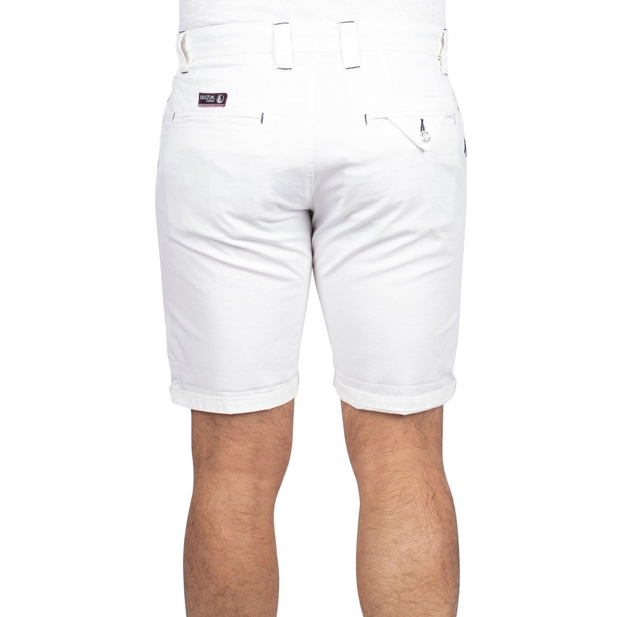 Bermuda chino uni blanc, SHILTON